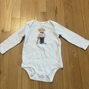 Ralph Lauren Polo Bear with Dog Long Sleeve Onesie Sz 9M